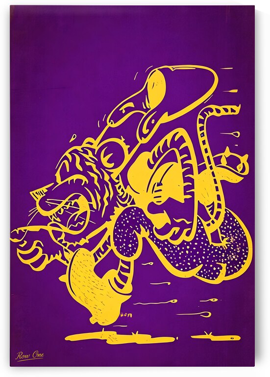 Vintage LSU Tiger Football Wall Art by Row One Brand