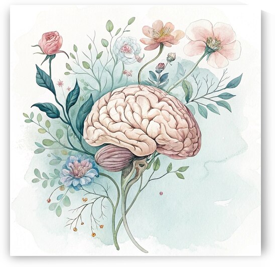 Le cerveau pensant   aquarelle   The thinking brain   watercolor 3 by Marmaryne