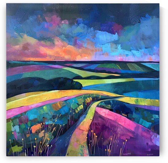 Chromatic Hills At Dusk H2N9P2 55 by Abstract Rebellion