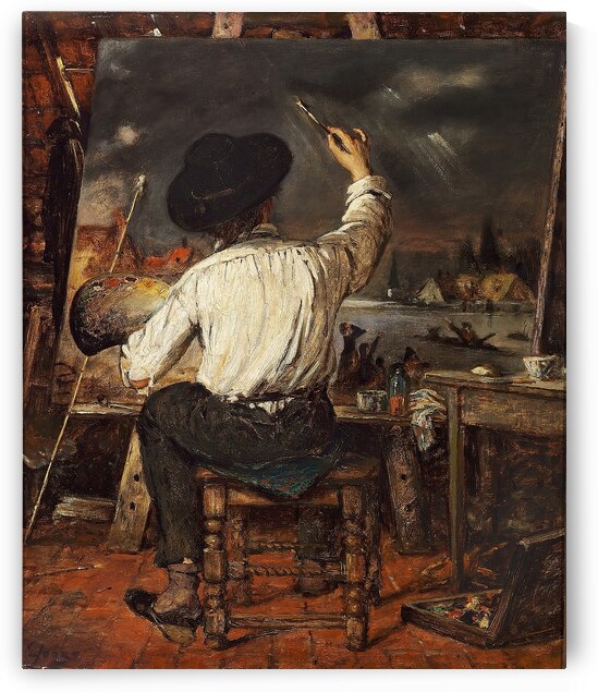 A painter at the easel by Eugène Joors [1850–1910] by MyCozyFineArt