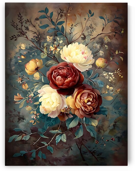Vintage Floral Print by Chic Art