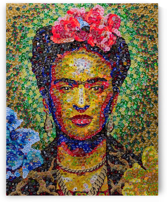 Frida Kahlo by JAM Bottle Cap Art