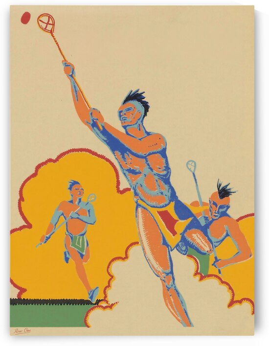 Native American Lacrosse Art by Row One Brand