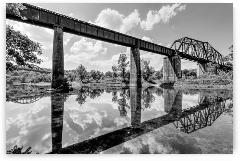 Cotter Bridges And Reflections Grayscale by Jennifer White