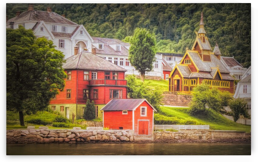 Norwegian Sognefjord Balestrand St. Olafs Church by Norma Brandsberg Photography