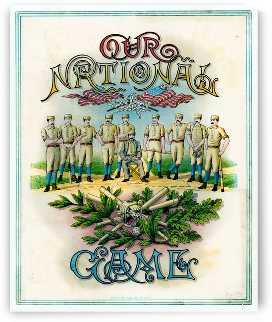 1887 Our National Game Baseball Art by Row One Brand