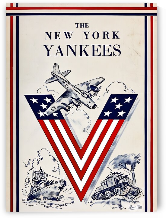 1943 New York Yankees World War II Art by Row One Brand