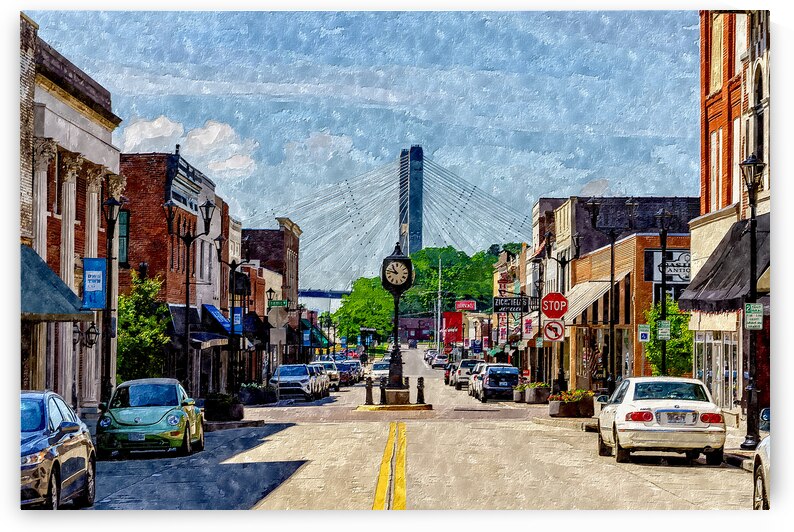 Cape Girardeau Downtown Main Street Painterly by Jennifer White