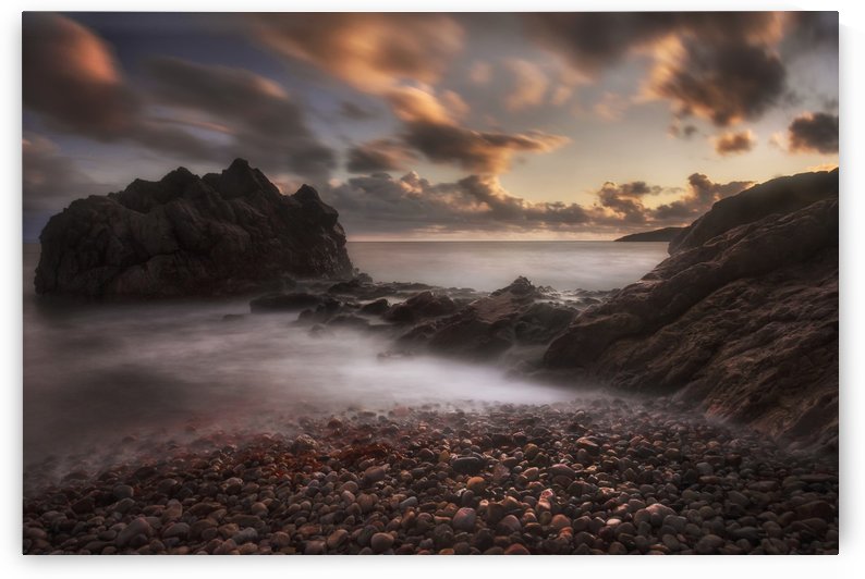 Sunset on Rotherslade Bay by Leighton Collins