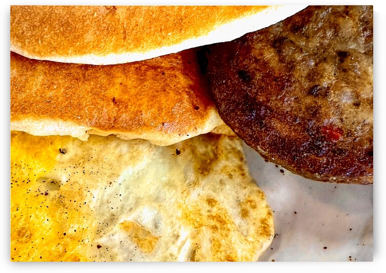Breakfast Pancakes Eggs Sausage by Bill Swartwout Photography