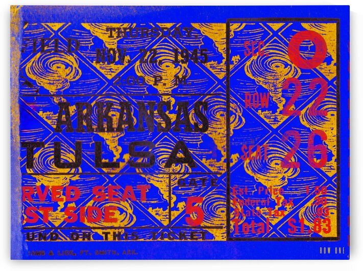 1945 Tulsa vs. Arkansas Ticket Remix by Row One Brand