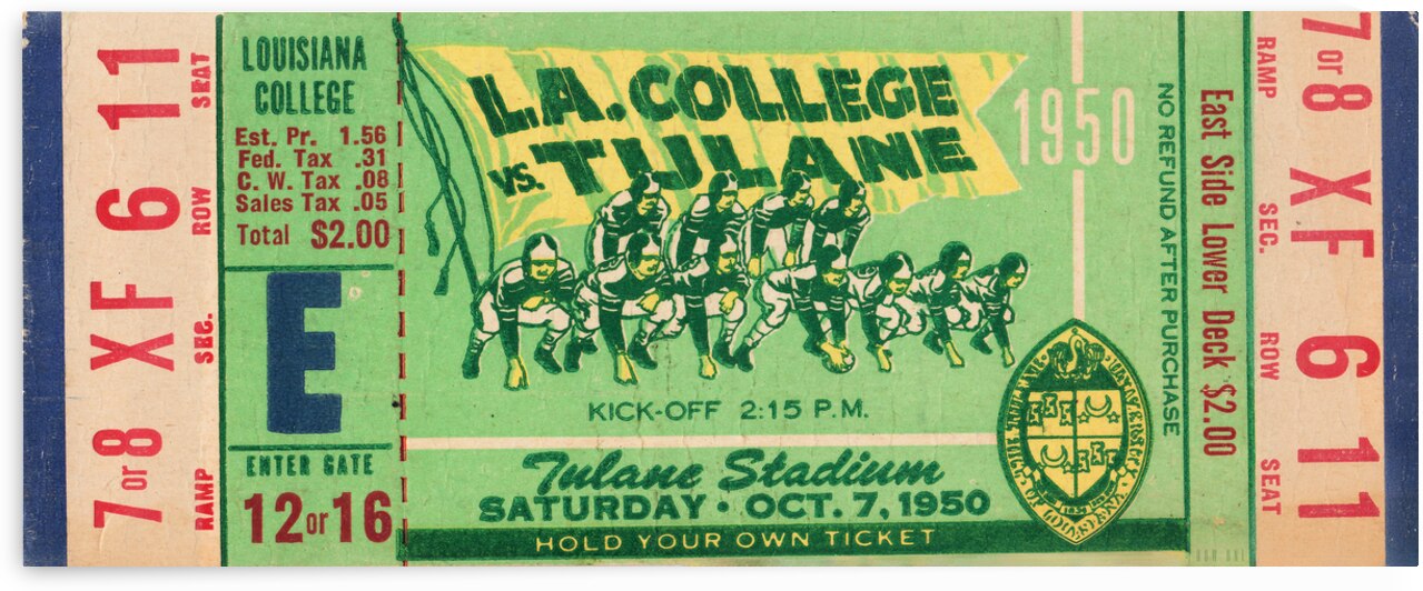 1950  Tulane vs. Louisiana by Row One Brand