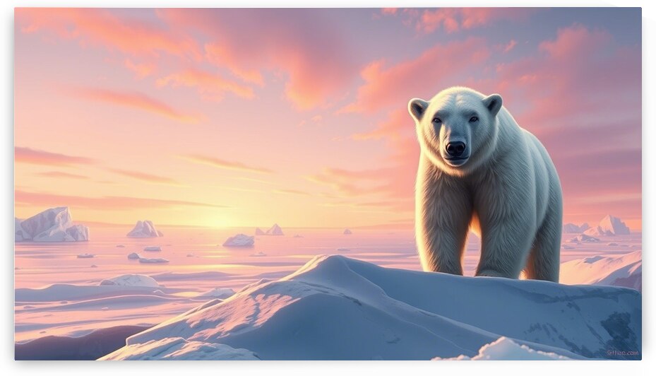 Arctic Majesty – Polar Bear in the Frozen Tundra by Digi Mart