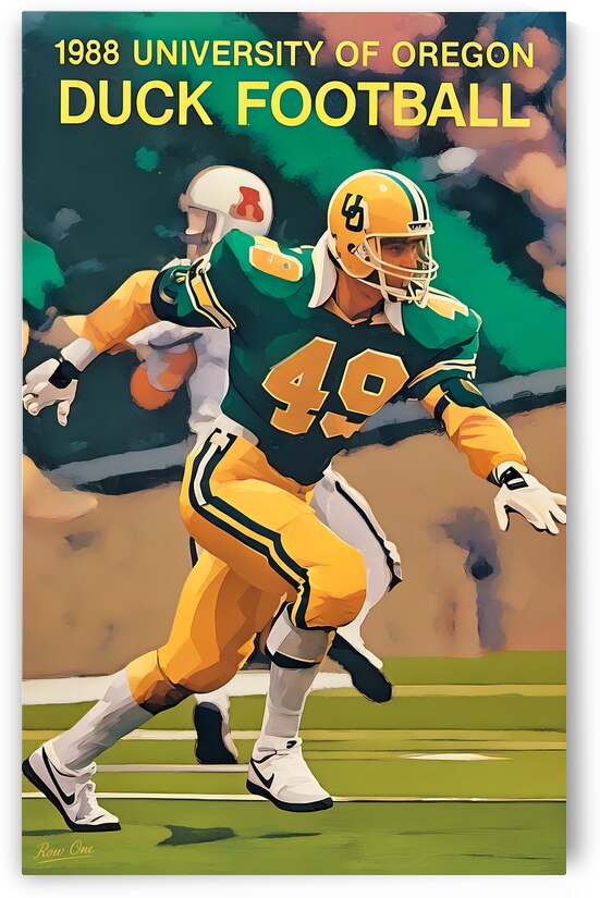 1988 Oregon Ducks Football Art Remix by Row One Brand