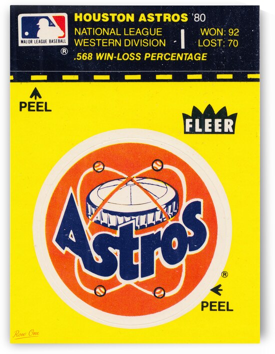 1981 Houston Astros Fleer Decal Wall Art by Row One Brand