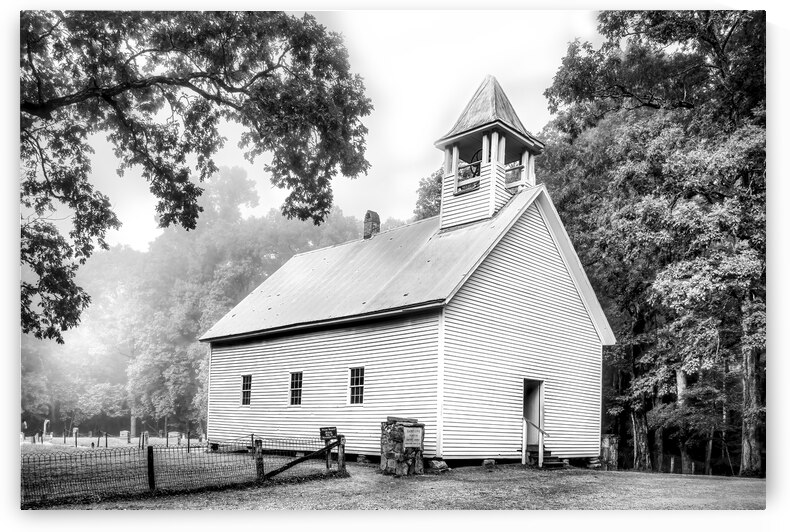 Cades Cove Primitive Baptist Church Grayscale by Shelia Hunt Photography