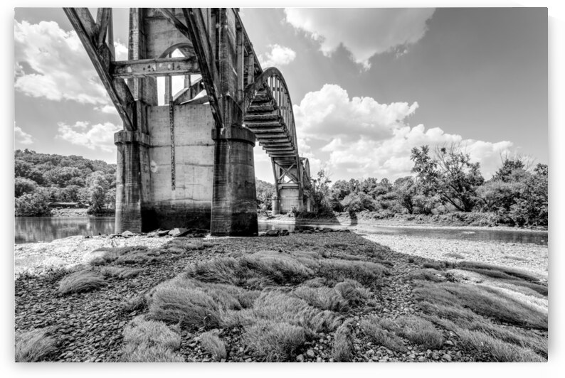 Under Cotter Bridge Arkansas Grayscale by Jennifer White