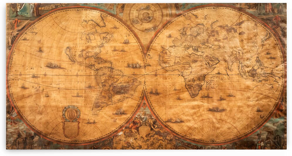 Ancient cartography. Authentic old map. Exploration geography  by Paolo Modena
