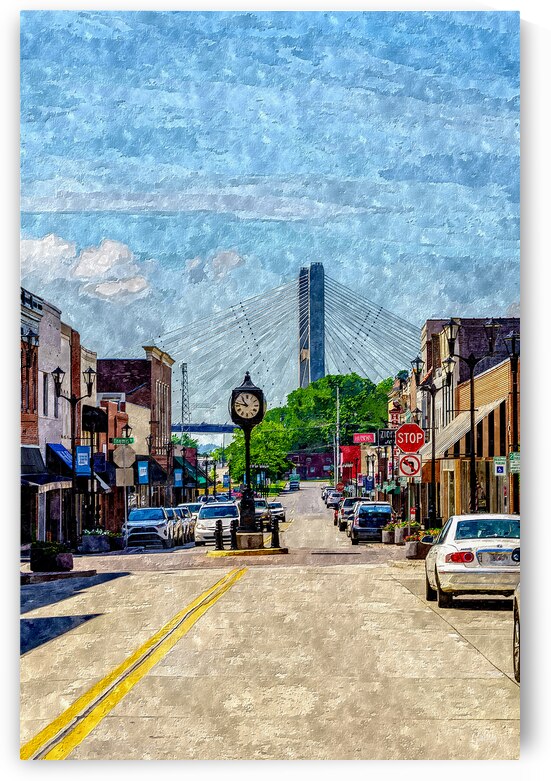 Cape Girardeau Downtown Main St Painterly by Jennifer White