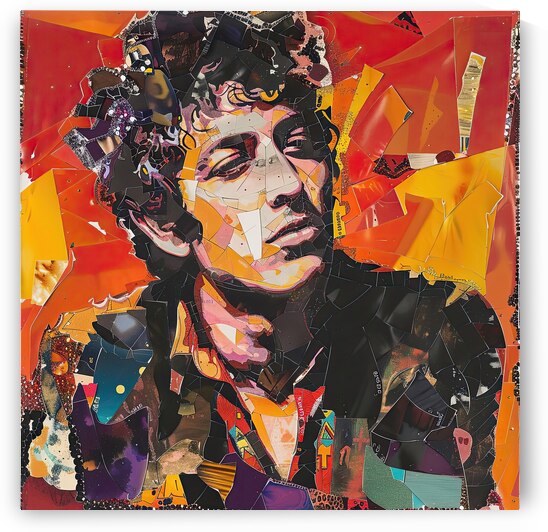 Collage Portrait Bob Dylan 7H29P4 52 by Abstract Rebellion