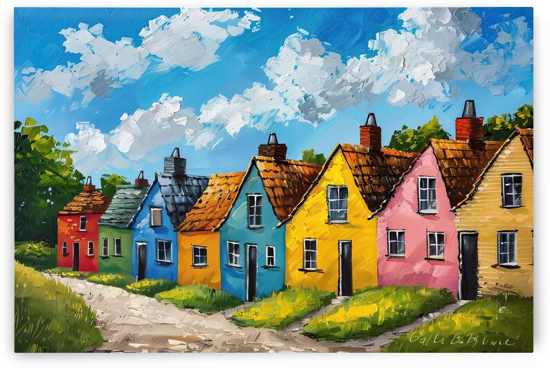 Colorful Village Lane 2H9N3Z 50 by Abstract Rebellion