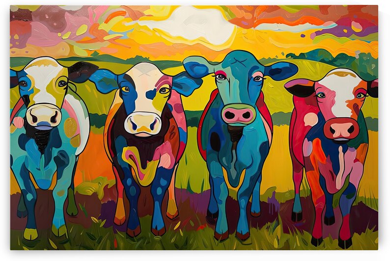 Colorful Cow Quartet 29HBNP 58 by Abstract Rebellion