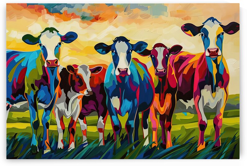 Colorful Cow Quintet H3N9P2 51 by Abstract Rebellion