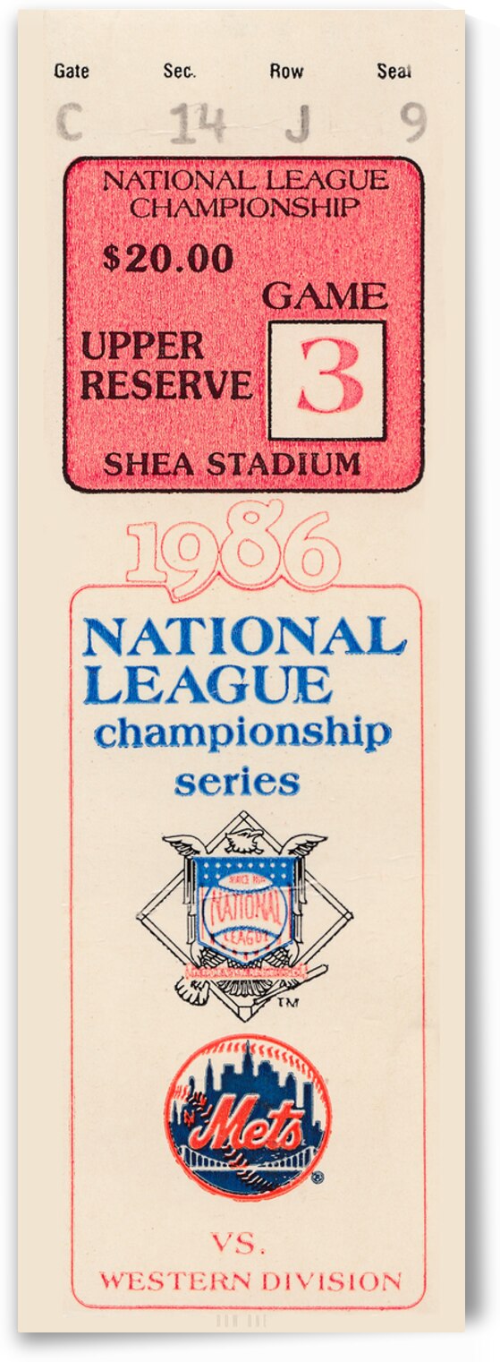 1986 New York Mets NLCS Game 3 by Row One Brand