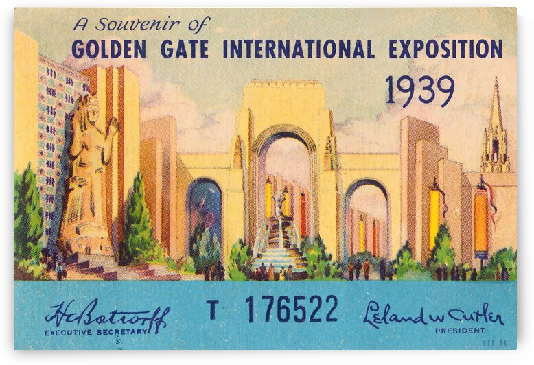 1939 Golden Gate Exposition Ticket Wall Art by Row One Brand