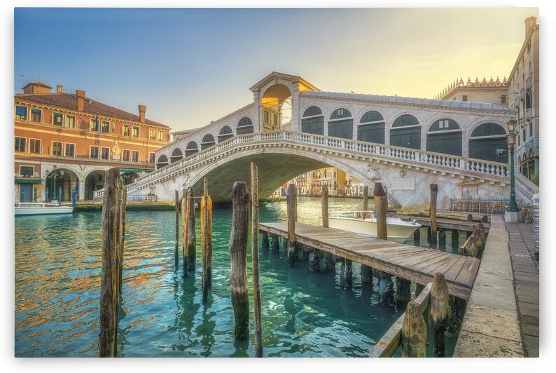 Rialto Bridge at Sunrise Venice by Stefano Orazzini