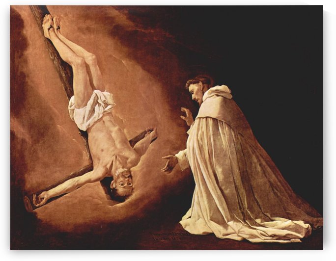 Crucifix with head down by Francisco de Zurbaran