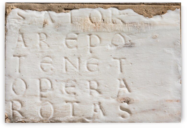 Facade of Siena Cathedral Italy. The magic Sator square esoter by Paolo Modena
