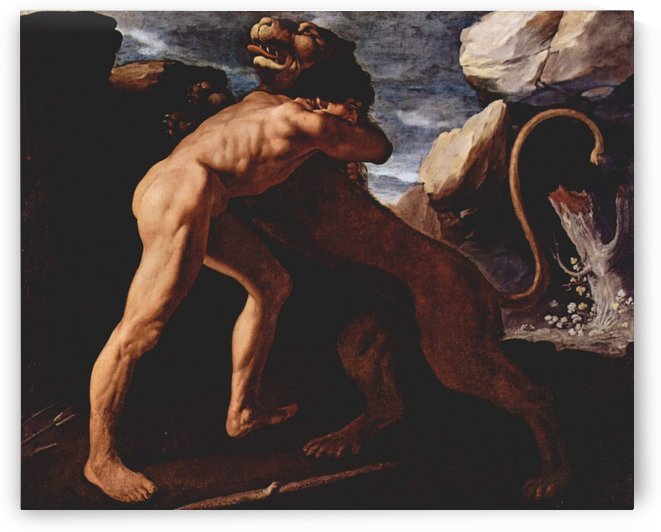 Hercules Fighting with the Nemean Lion by Francisco de Zurbaran