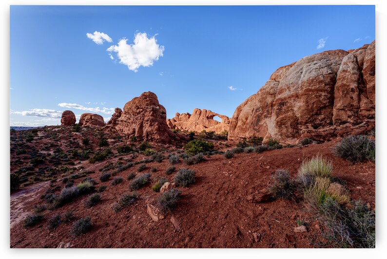 Sun Lit Skyline Arch Utah by Jennifer White