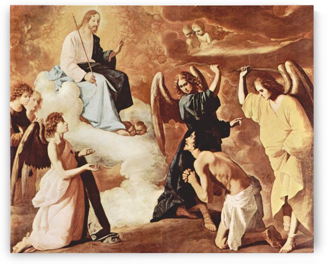 Flagellation of St. Jerome by the angels by Francisco de Zurbaran