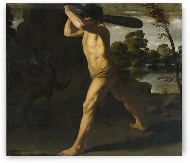 Hercules lucha contra el toro de Creta by Francisco de Zurbaran