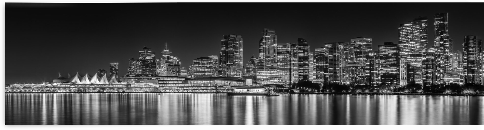 Amazing evening panorama from Vancouver | Monochrome by Melanie Viola