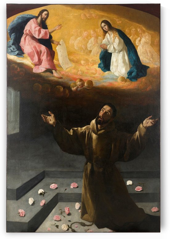 Saint Francis of Assisi and two angels by Francisco de Zurbaran