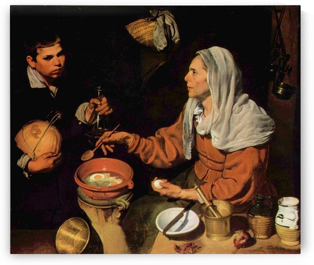 An old woman cooking eggs by Francisco de Zurbaran