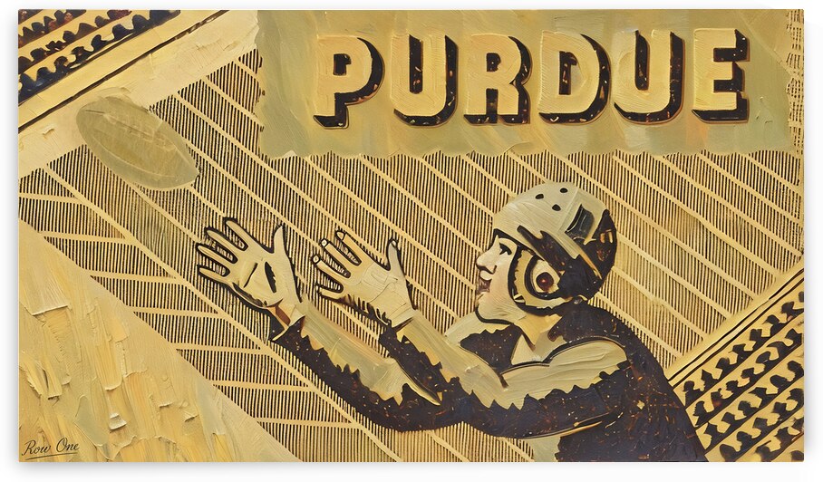 1948 Purdue Football Ticket Remix Wall Art by Row One Brand