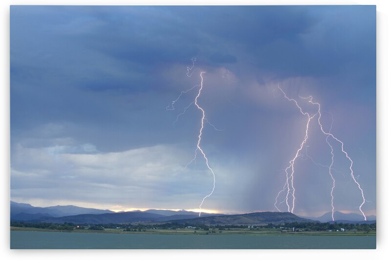 Colorado Rocky Mountains Foothills Lightning Strikes 2 by Bo Insogna