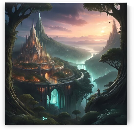 Enchanted Realm - Fantasy Landscape Art by el halaoui ali