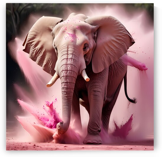 Dynamic Elephant - Colorful Wildlife Art by el halaoui ali