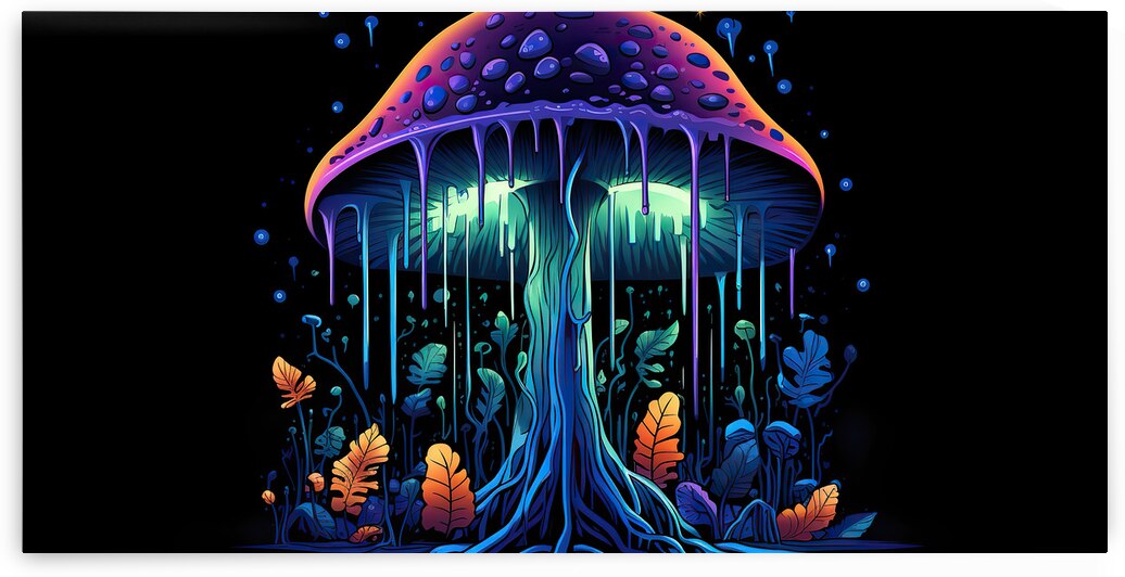 Neon mushroom by Point Art