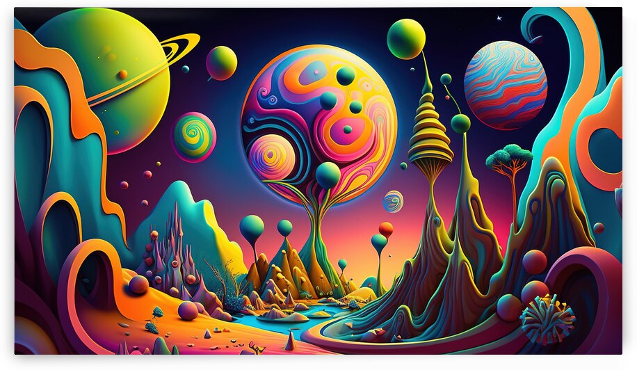 Psychedelic Space banner template by Point Art
