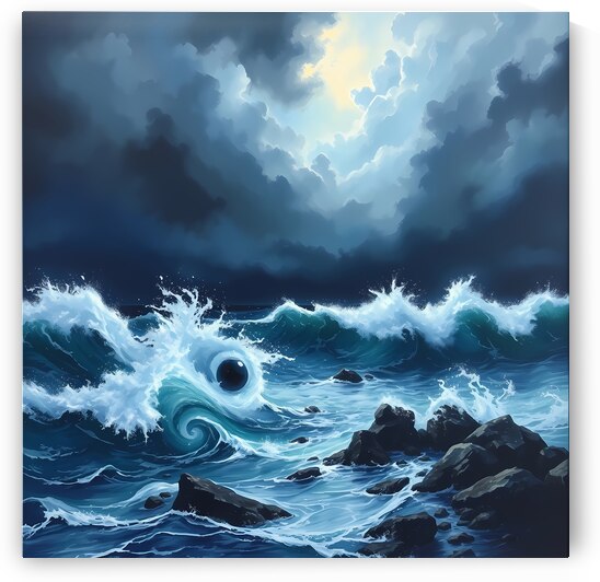 Dramatic Ocean Waves - Captivating Seascape Art by el halaoui ali