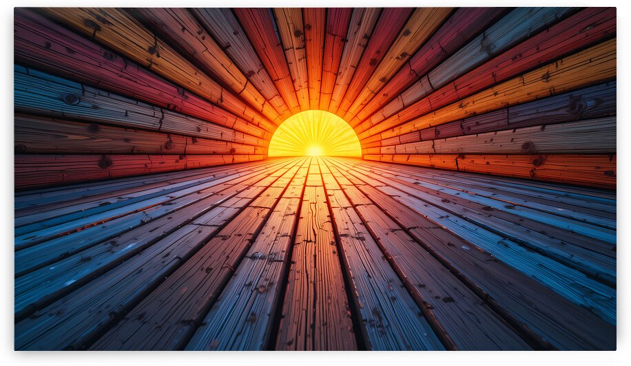 Vibrant Sunrise Perspective - Colorful Abstract Art by el halaoui ali