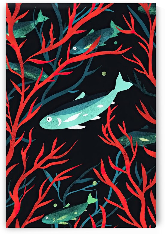 Crimson Coral Reef 7H29P4 48 by Abstract Rebellion