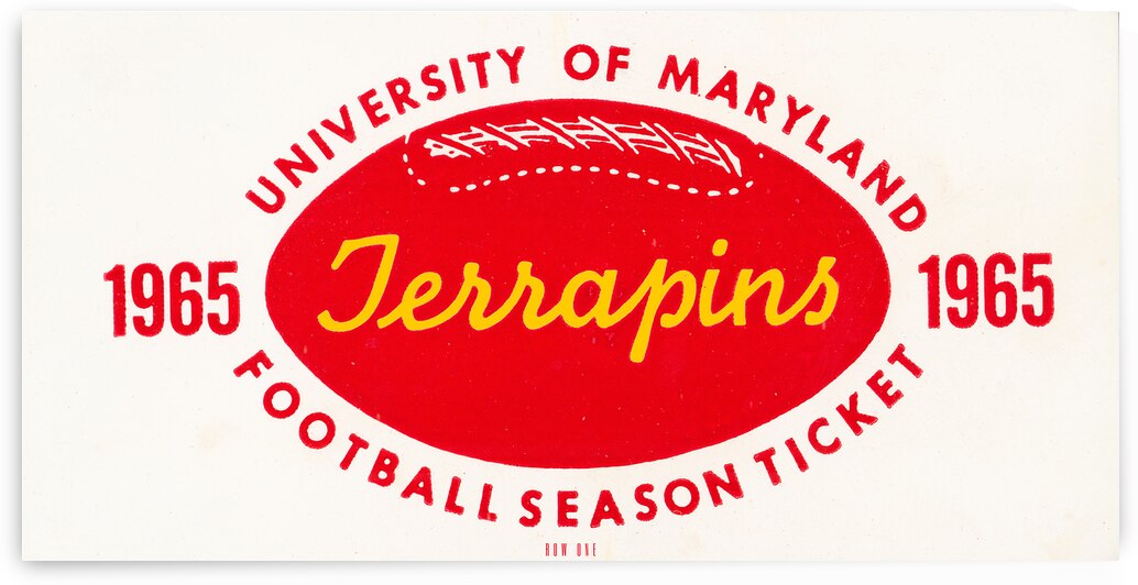 1965 Maryland Terrapins Football Season Ticket Art by Row One Brand