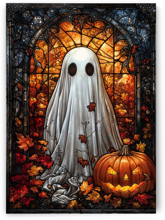 Stained Glass Ghost – Gothic Halloween  by Anne Laure GOUPIL